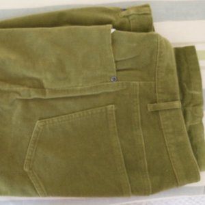 Talbots Stretch Green Corduroy Pants, size 2, cotton and spandex